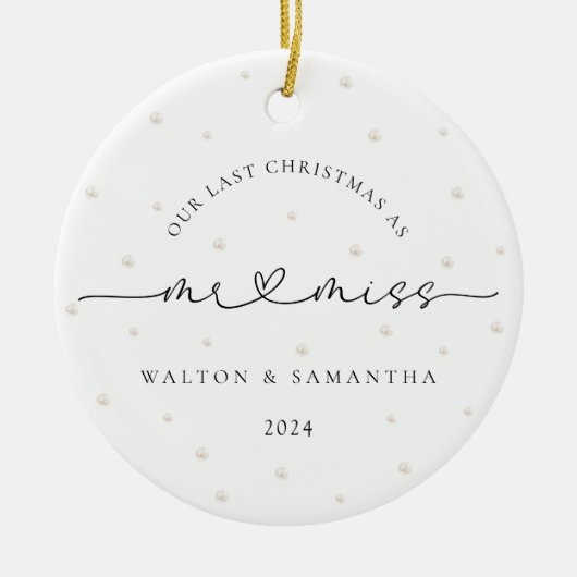 Afgelopen kerst als Mr. en Miss Pearls Keramisch Ornament (Voorkant)