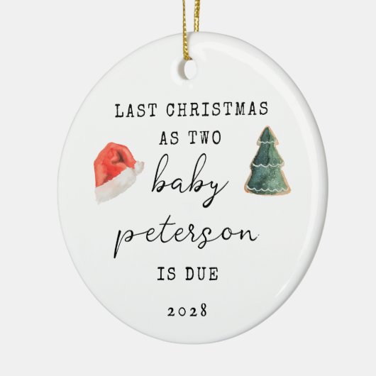 Afgelopen kerst als twee aankondigingen van Baby Keramisch Ornament (Links)