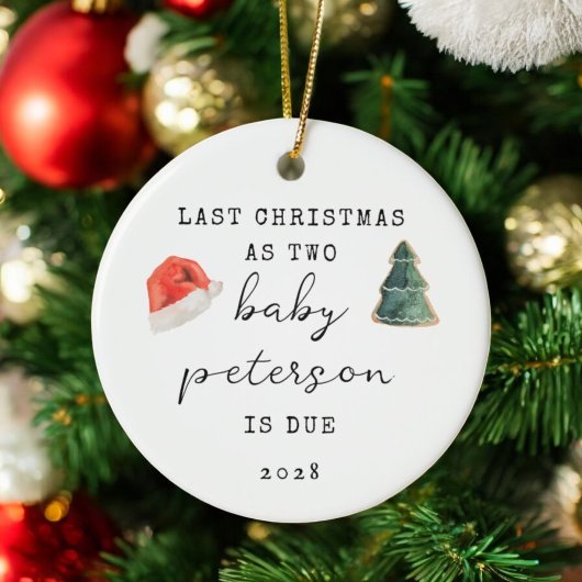 Afgelopen kerst als twee aankondigingen van Baby Keramisch Ornament