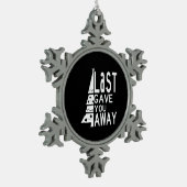 Afgelopen kerst tin sneeuwvlok ornament (Links)