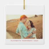 Afgelopen Kerstmis als Miss Red Custom Photo Keramisch Ornament (Achterkant)