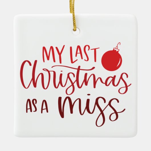 Afgelopen Kerstmis als Miss Red Custom Photo Keramisch Ornament (Voorkant)