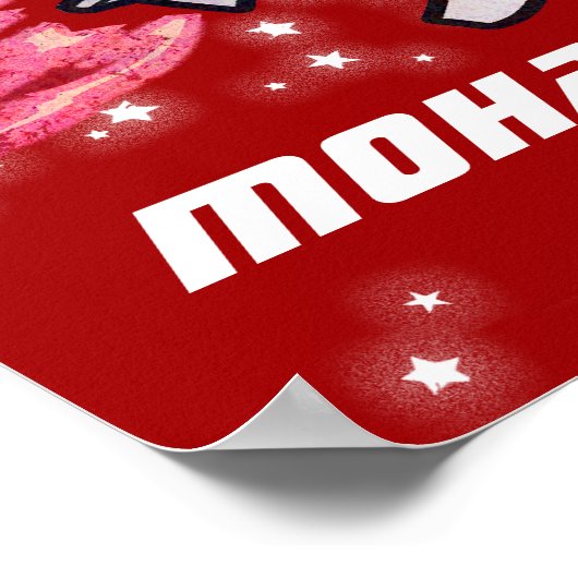 Afgelopen poster met de naam rode raketruimtejonge (Hoek)