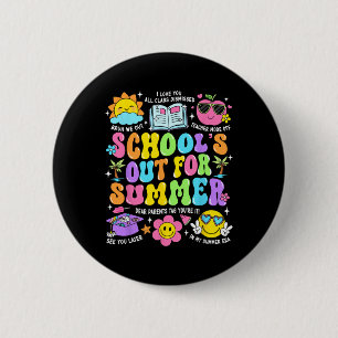 Afgelopen schooldag in het zomerAfstuderen Ronde Button 5,7 Cm