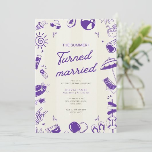 Afgelopen zomer ben ik getrouwd vrijgezellenfeest  kaart (Staand voorkant)