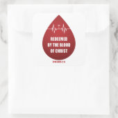 Afgelost door het bloed van Christus - Christelijk Vierkante Sticker (Tas)