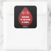 Afgelost door het bloed van Christus - Christelijk Vierkante Sticker (Tas)