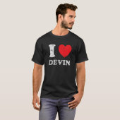 Afgepeigerde Grunge Versleten Stijl Ik Hou Van Dev T-shirt (Voorkant volledig)