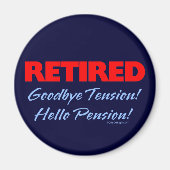 Afgepensioneerd Vaarwel Tensie (donkerblauw) Magneet (Voorkant)