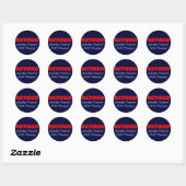 Afgepensioneerd Vaarwel Tensie (donkerblauw) Ronde Sticker (Vel)