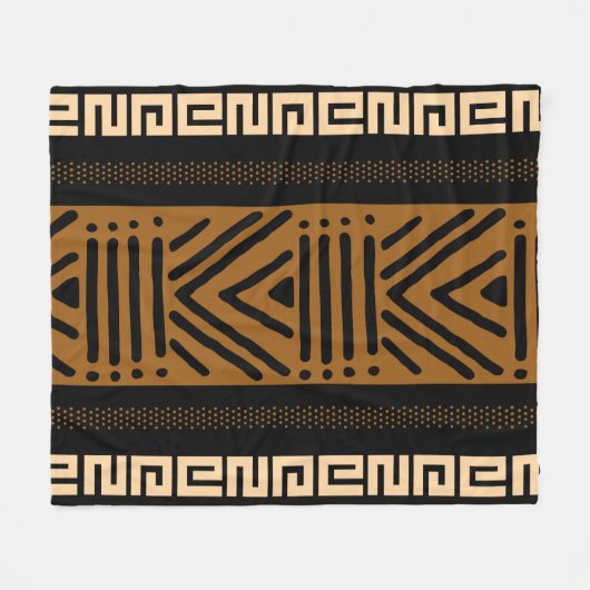 Afgeprinte Afrikaanse modder Fleece Deken (Voorkant (Horizontaal))
