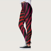 Afgerapte SpaceTime Stripes — Paars/rood Leggings (Links)