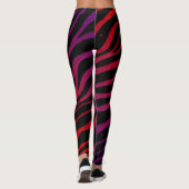 Afgerapte SpaceTime Stripes — Paars/rood Leggings (Achterkant)