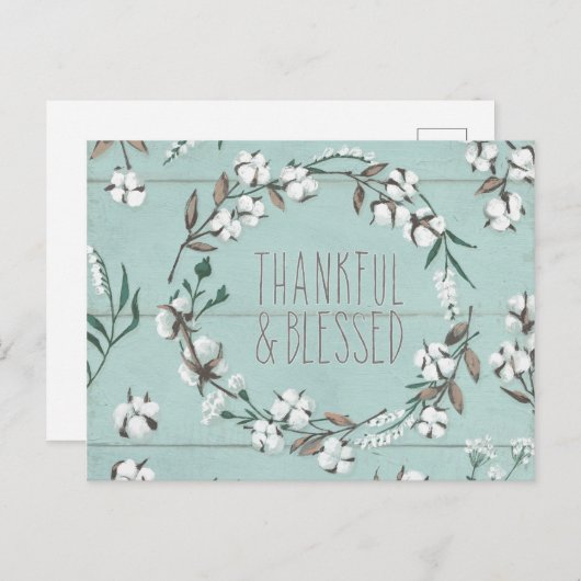 Afgerold VI-mint | Thankful & Blessed Briefkaart (Voorkant / Achterkant)