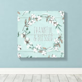 Afgerold VI-mint | Thankful & Blessed Canvas Afdruk (Insitu (Houten vloer))