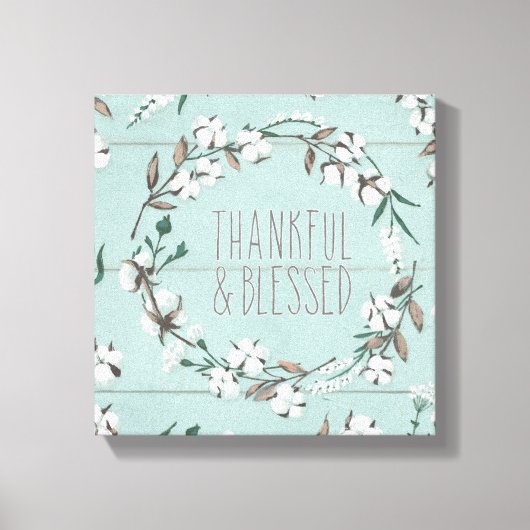 Afgerold VI-mint | Thankful & Blessed Canvas Afdruk (Voorkant)