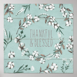 Afgerold VI-mint   Thankful & Blessed Poster