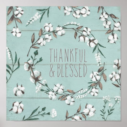 Afgerold VI-mint | Thankful & Blessed Poster (Voorkant)