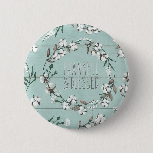 Afgerold VI-mint | Thankful & Blessed Ronde Button 5,7 Cm (Voorkant)