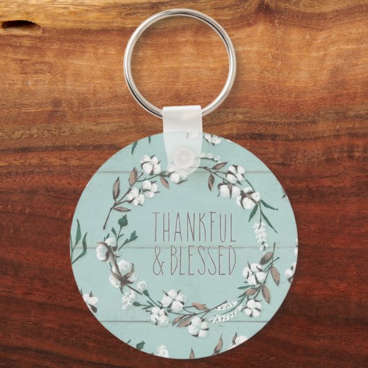 Afgerold VI-mint | Thankful & Blessed Sleutelhanger (Voorkant)