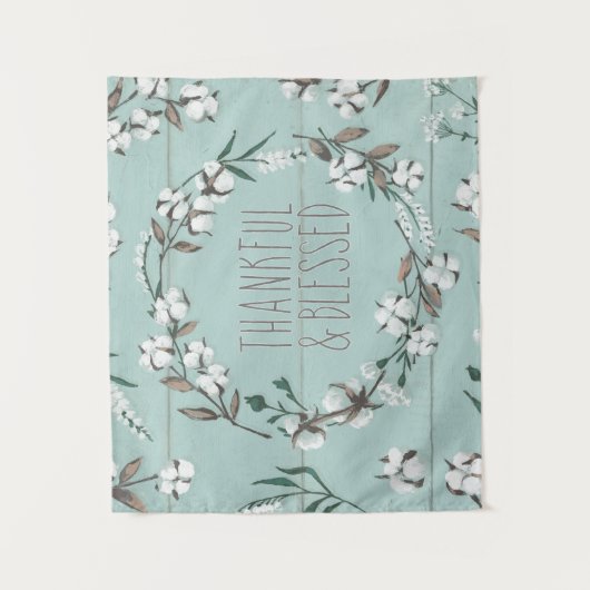 Afgerold VI-mint | Thankful & Blessed Wandkleed (Voorkant)