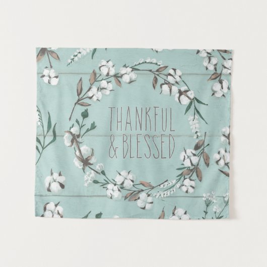 Afgerold VI-mint | Thankful & Blessed Wandkleed (Voorkant (horizontaal))