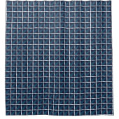 Afgerond blauw compartimentontwerp douchegordijn (Voorkant)