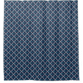 Afgerond blauw compartimentontwerp douchegordijn (Voorkant)