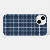 Afgerond blauw compartimentontwerp iPhone hoesje (Achterkant horizontaal)