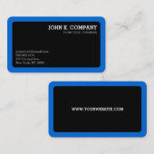 Afgerond Blauw Rand Zwart Minimaal Professioneel Visitekaartje (Voorkant / Achterkant)