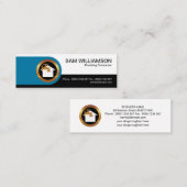 Afgerond blauw staafje mini visitekaartje (Voorkant / Achterkant)