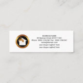 Afgerond blauw staafje mini visitekaartje (Achterkant)