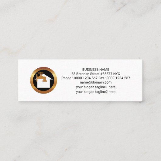 Afgerond blauw staafje mini visitekaartje (Achterkant)