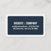 Afgerond Blauw & Wit Vet Tekst Brede Rand Visitekaartje (Achterkant)