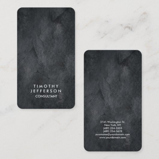 Afgerond grijze textuur Elegant Modern Visitekaartje (Voorkant / Achterkant)