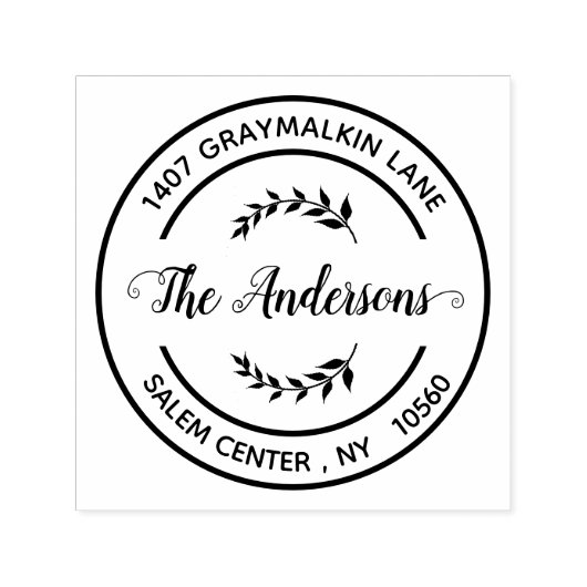 Afgerond handgeschreven script aangepast retouradr zelfinktende stempel (Design)