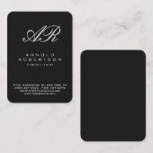 Afgerond hoek Calligrafisch Monogram Visitekaartje (Voorkant / Achterkant)