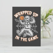 Afgerond in het spel basketbal Halloween Kaart (Staand voorkant)