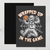 Afgerond in het spel basketbal Halloween Kaart (Voorkant / Achterkant)