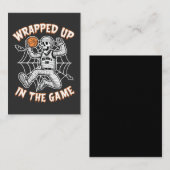 Afgerond in het spel basketbal Halloween Notitiekaartje (Voorkant / Achterkant)
