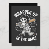 Afgerond in het spel honkbal Halloween Kaart (Voorkant / Achterkant)