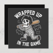 Afgerond in het spel honkbal Halloween Kaart (Voorkant / Achterkant)