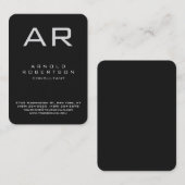 Afgerond korner grijs modern monogram Visitekaartj Visitekaartje (Voorkant / Achterkant)