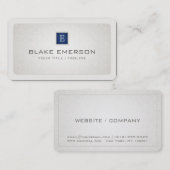 Afgerond Professioneel Aangepast Monogram Blauw Ac Visitekaartje (Voorkant / Achterkant)