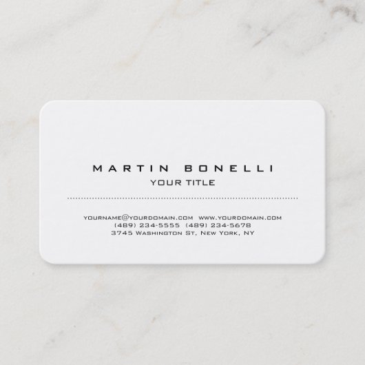 Afgerond professioneel Visitekaartje met hoekplaat (Voorkant)