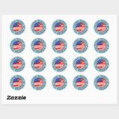 afgeronde Amerikaanse vlag Ronde Sticker (Vel)