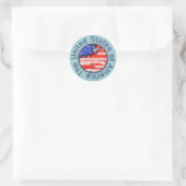 afgeronde Amerikaanse vlag Ronde Sticker (Tas)