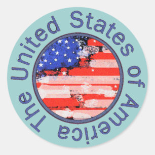 afgeronde Amerikaanse vlag Ronde Sticker