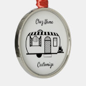 Afgeronde caravan trailer Thunder_Cove Metalen Ornament (Rechts)