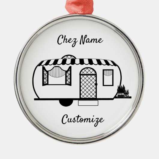 Afgeronde caravan trailer Thunder_Cove Metalen Ornament (Voorkant)
